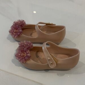 Mini Mellissa Pink Flower Shoes